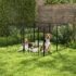 Catface 8 Panel Pet Playpen Play Yard Fence Home DIY Heavy-Duty Metal Foldable Indoor Outdoor 39H